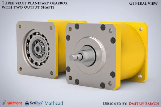 三级行星齿轮减速器三维建模图纸 solidworks设计 附STEP x_t格式缩略图